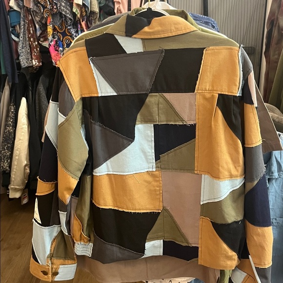 Jungles Geometric Patchwork Bomber Jacket - Picture 5 of 7